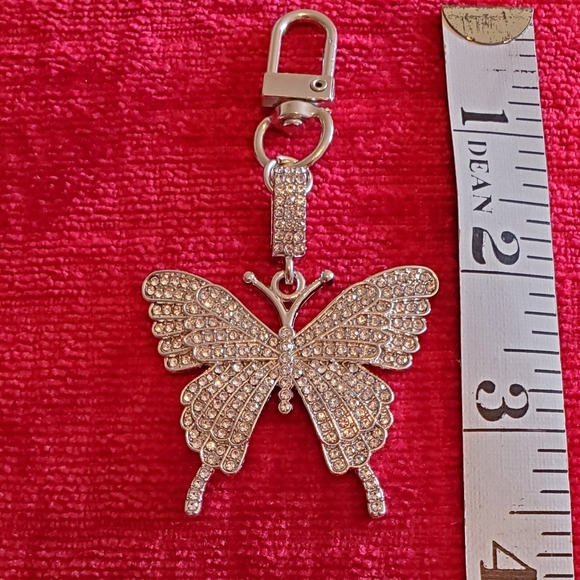 Crystal Butterfly Bag Charm - Picture 3 of 3